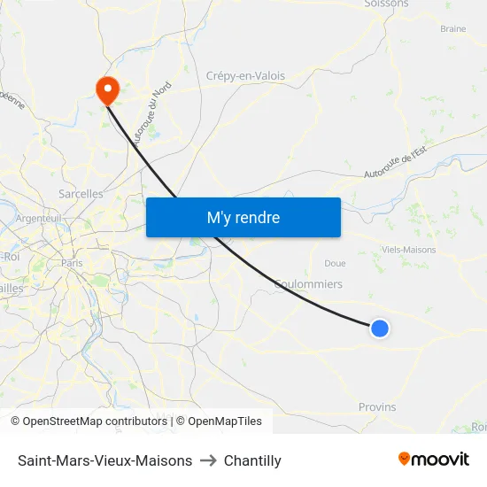Saint-Mars-Vieux-Maisons to Chantilly map