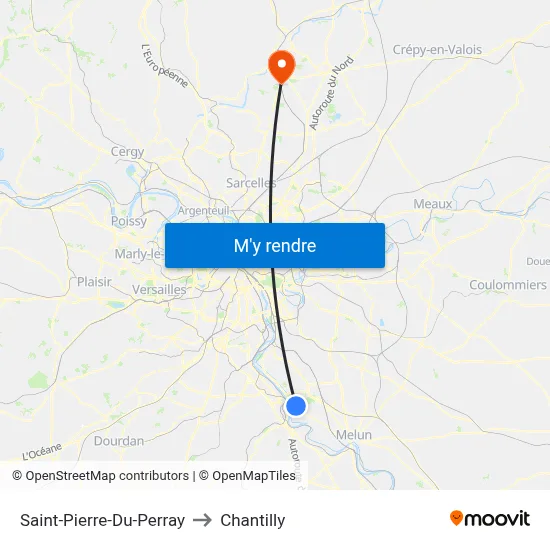 Saint-Pierre-Du-Perray to Chantilly map