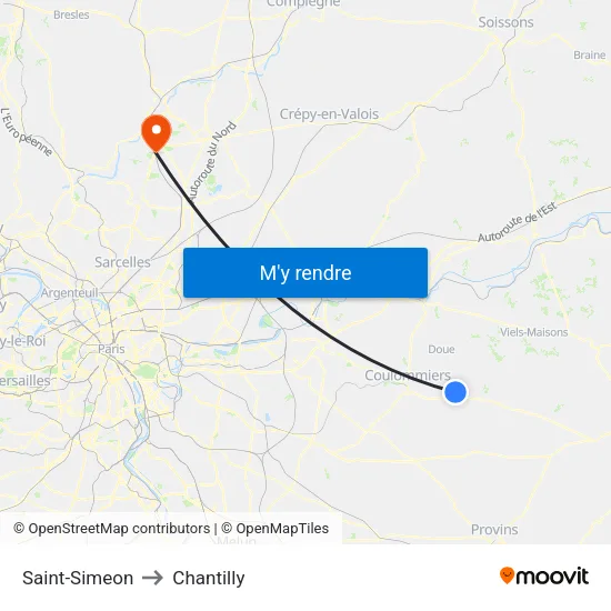 Saint-Simeon to Chantilly map
