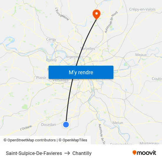 Saint-Sulpice-De-Favieres to Chantilly map