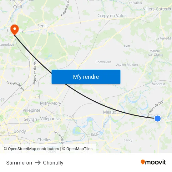 Sammeron to Chantilly map