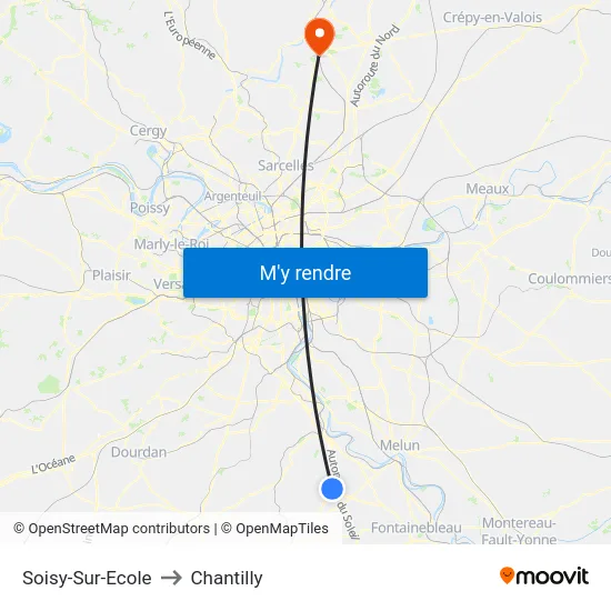 Soisy-Sur-Ecole to Chantilly map