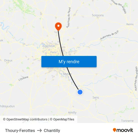 Thoury-Ferottes to Chantilly map