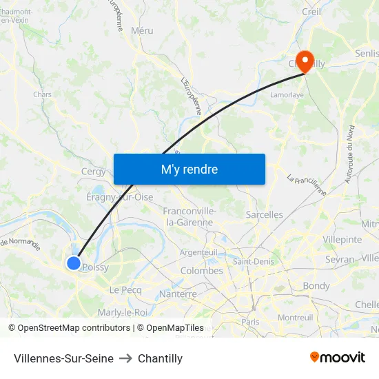 Villennes-Sur-Seine to Chantilly map