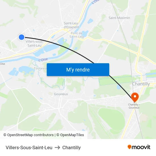Villers-Sous-Saint-Leu to Chantilly map
