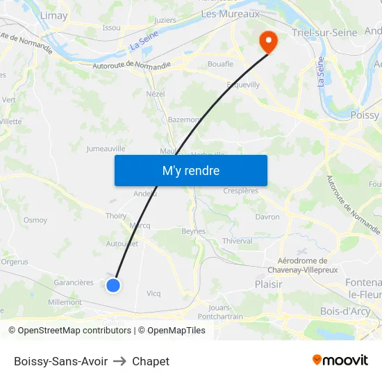 Boissy-Sans-Avoir to Chapet map