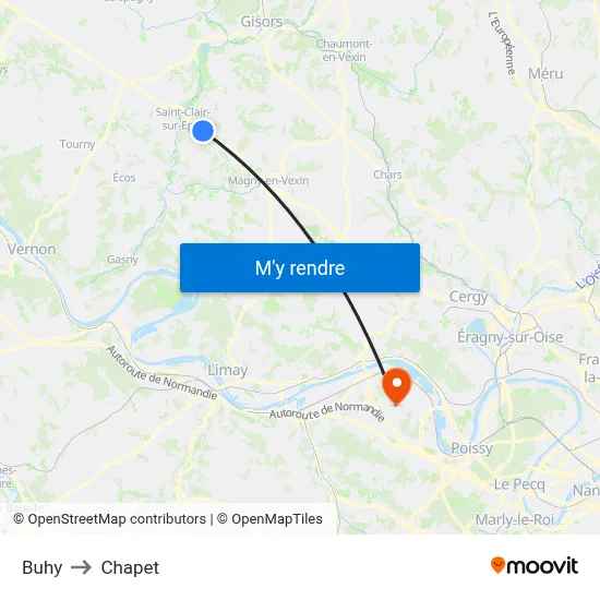Buhy to Chapet map