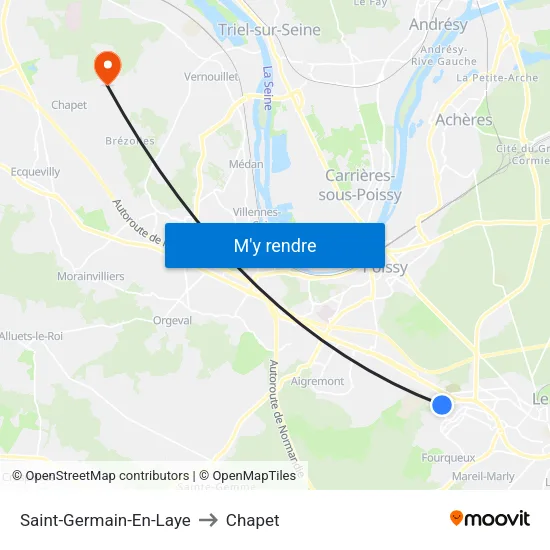 Saint-Germain-En-Laye to Chapet map
