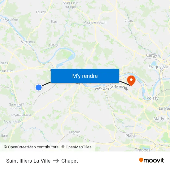 Saint-Illiers-La-Ville to Chapet map
