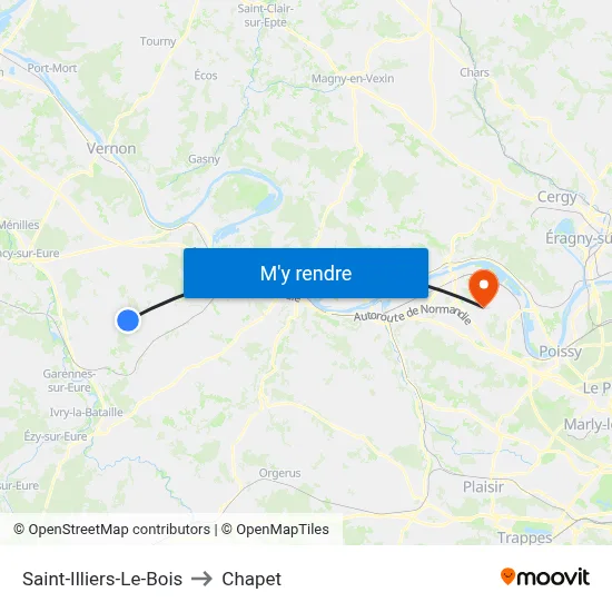 Saint-Illiers-Le-Bois to Chapet map