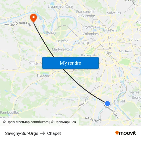 Savigny-Sur-Orge to Chapet map