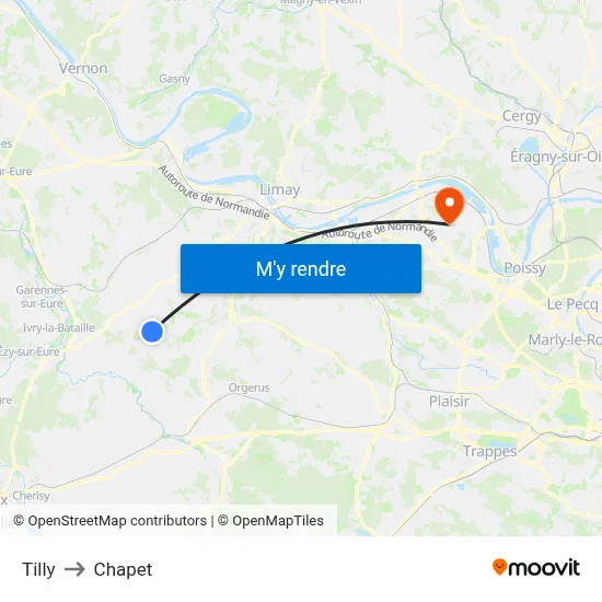 Tilly to Chapet map