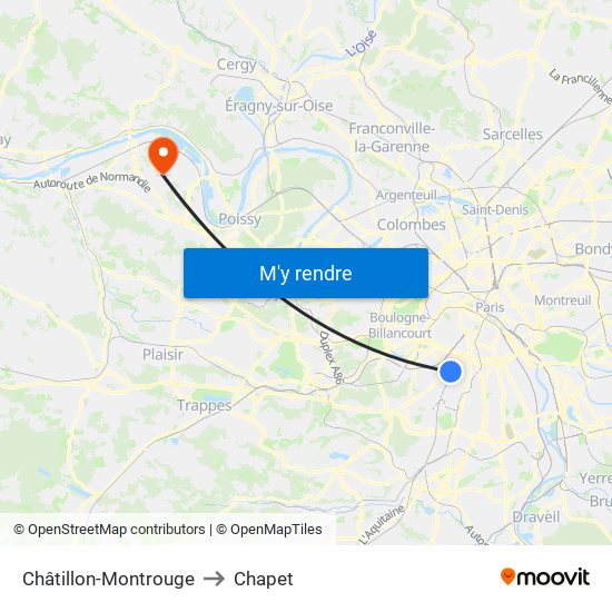 Châtillon-Montrouge to Chapet map