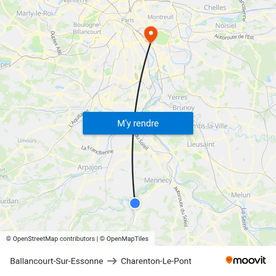 Ballancourt-Sur-Essonne to Charenton-Le-Pont map