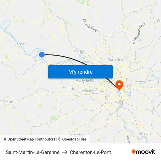 Saint-Martin-La-Garenne to Charenton-Le-Pont map