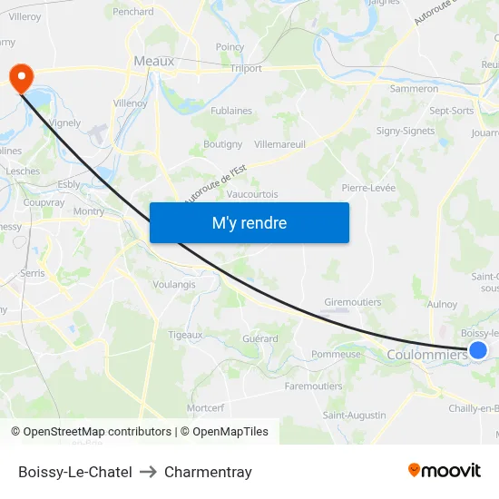 Boissy-Le-Chatel to Charmentray map
