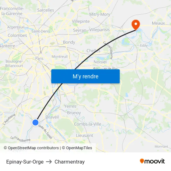 Epinay-Sur-Orge to Charmentray map