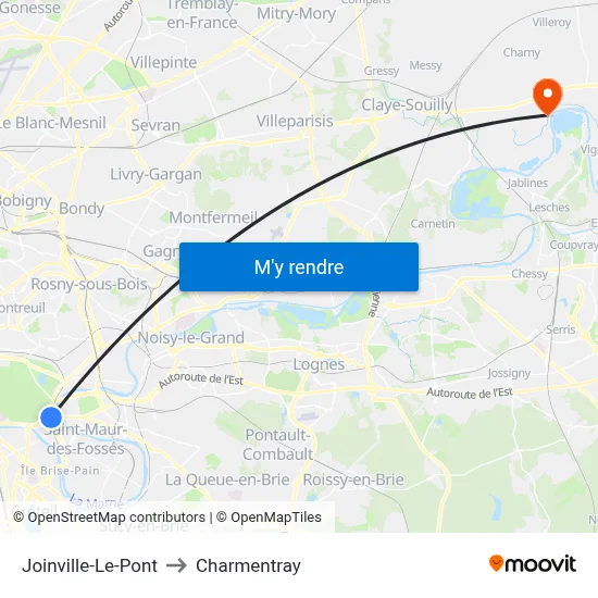 Joinville-Le-Pont to Charmentray map