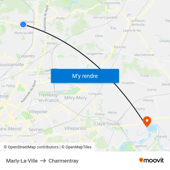 Marly-La-Ville to Charmentray map