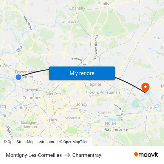 Montigny-Les-Cormeilles to Charmentray map