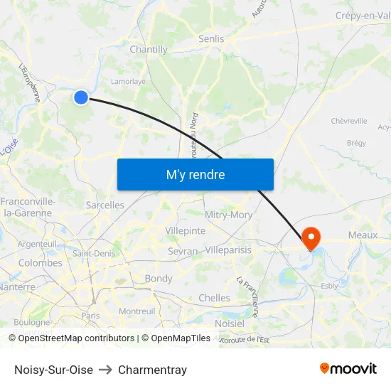 Noisy-Sur-Oise to Charmentray map