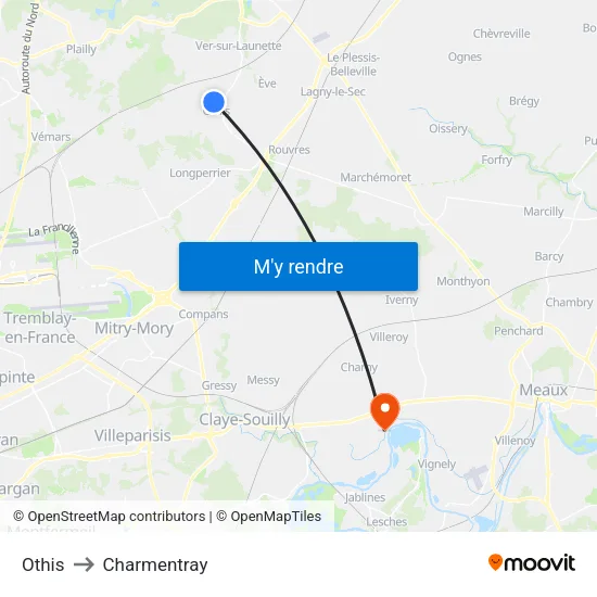 Othis to Charmentray map