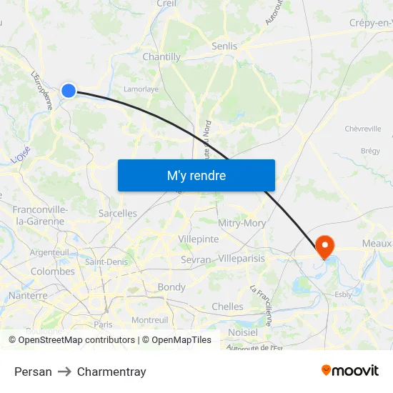 Persan to Charmentray map