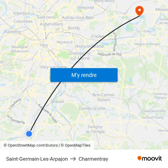 Saint-Germain-Les-Arpajon to Charmentray map