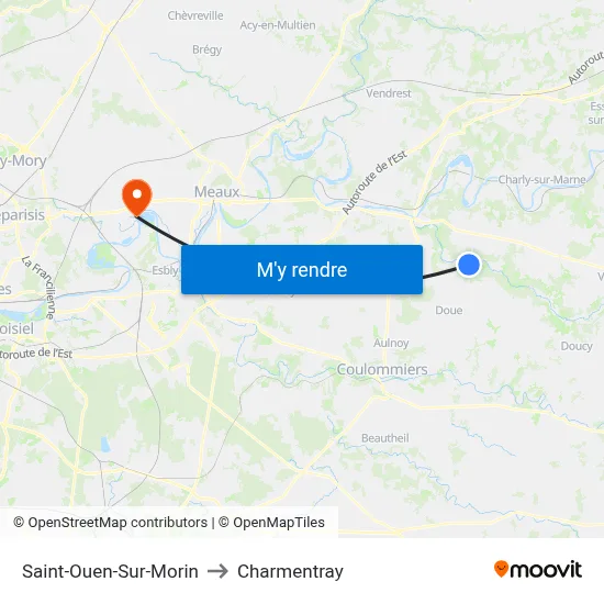 Saint-Ouen-Sur-Morin to Charmentray map