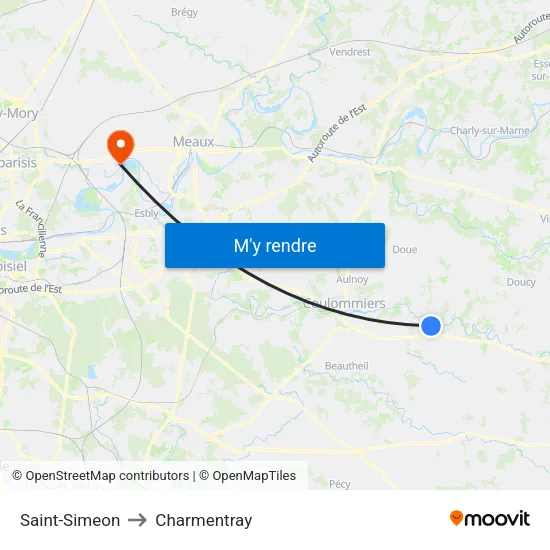 Saint-Simeon to Charmentray map