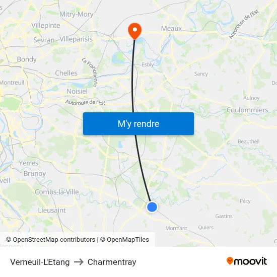 Verneuil-L'Etang to Charmentray map