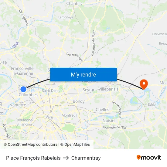 Place François Rabelais to Charmentray map