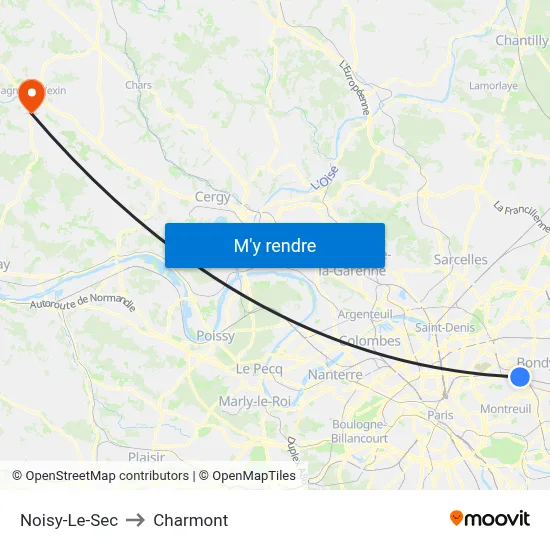 Noisy-Le-Sec to Charmont map