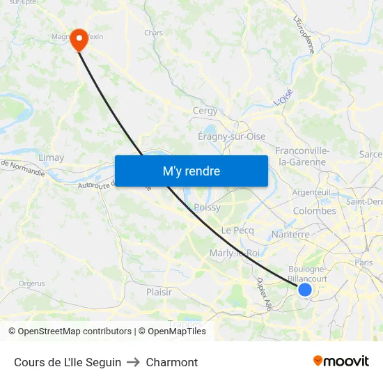 Cours de L'Ile Seguin to Charmont map