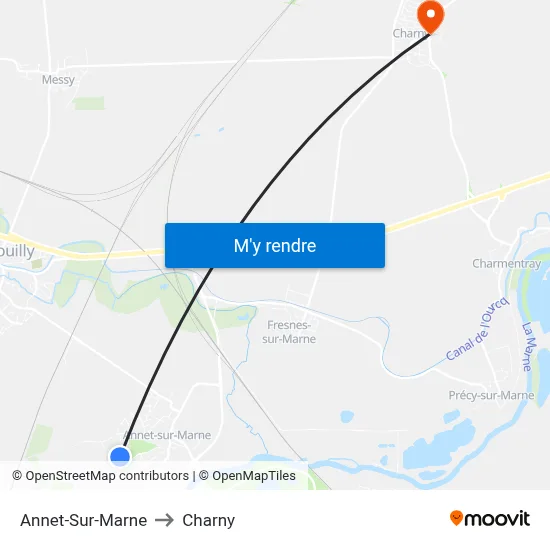 Annet-Sur-Marne to Charny map