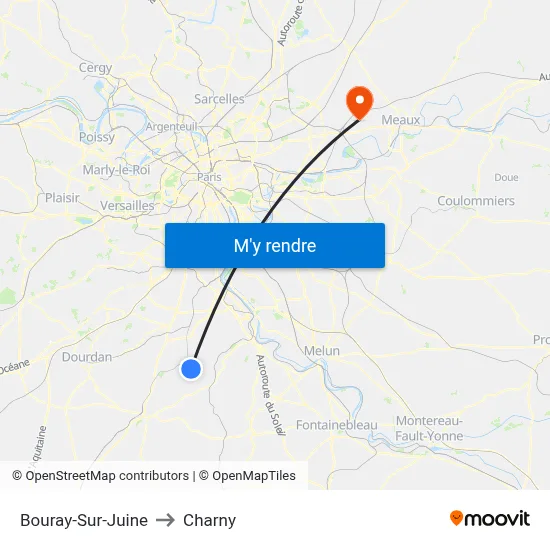 Bouray-Sur-Juine to Charny map