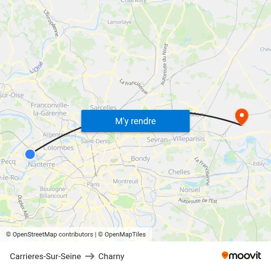 Carrieres-Sur-Seine to Charny map