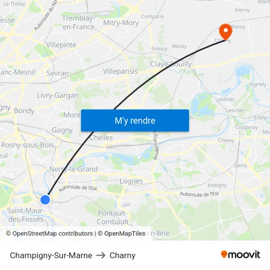 Champigny-Sur-Marne to Charny map