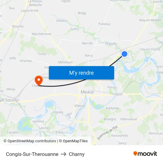 Congis-Sur-Therouanne to Charny map
