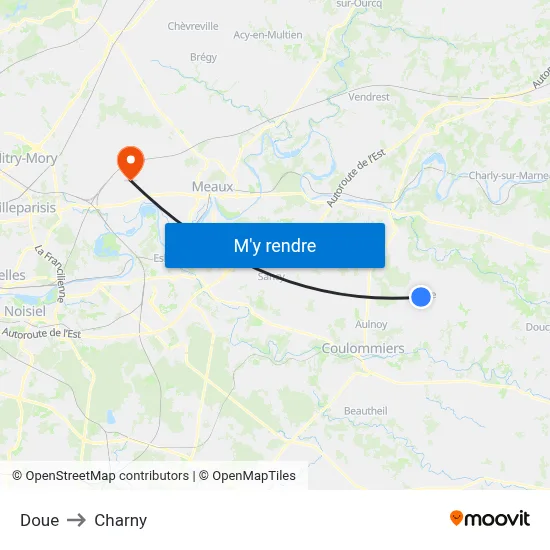 Doue to Charny map