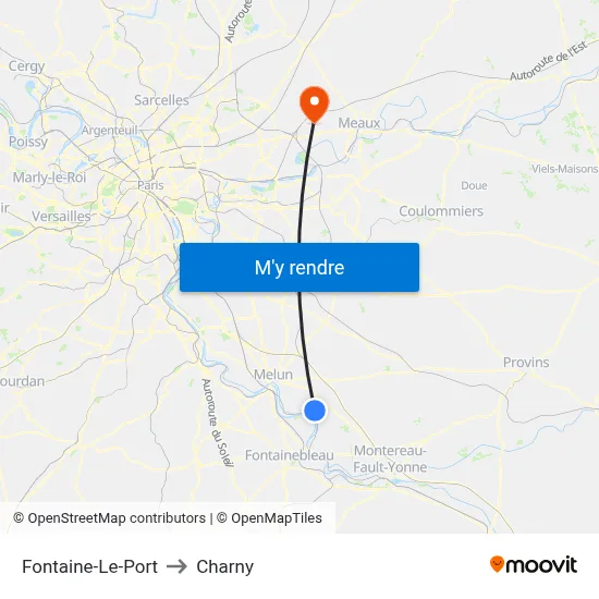 Fontaine-Le-Port to Charny map