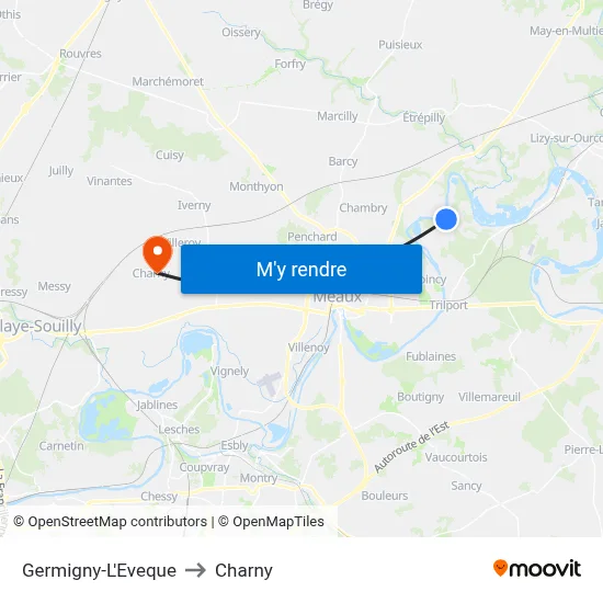 Germigny-L'Eveque to Charny map