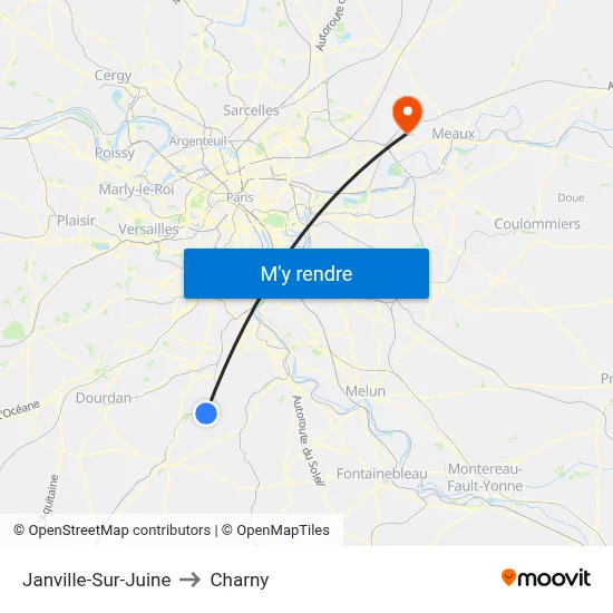 Janville-Sur-Juine to Charny map