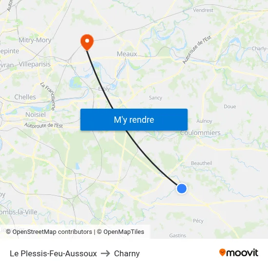 Le Plessis-Feu-Aussoux to Charny map