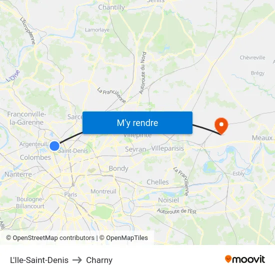 L'Ile-Saint-Denis to Charny map