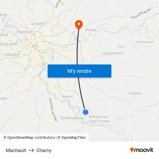 Machault to Charny map