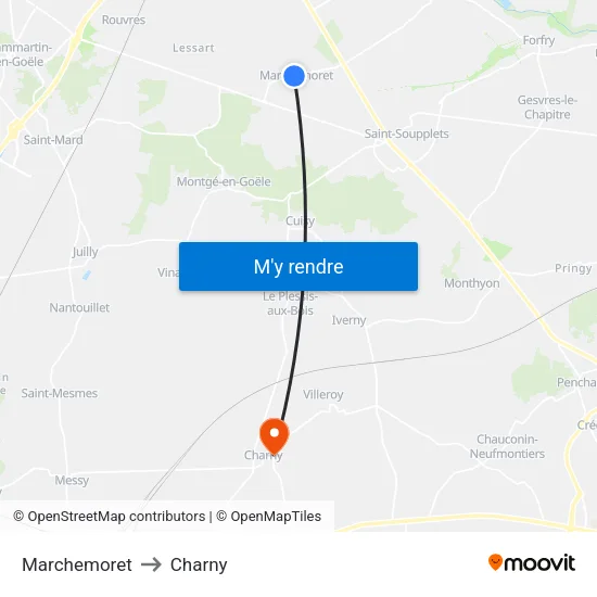 Marchemoret to Charny map