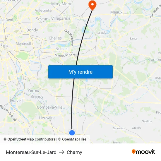 Montereau-Sur-Le-Jard to Charny map