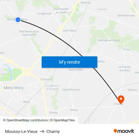 Moussy-Le-Vieux to Charny map