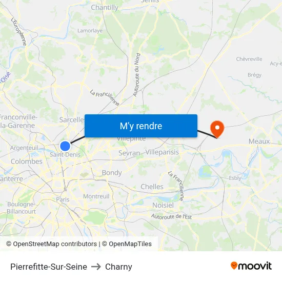 Pierrefitte-Sur-Seine to Charny map